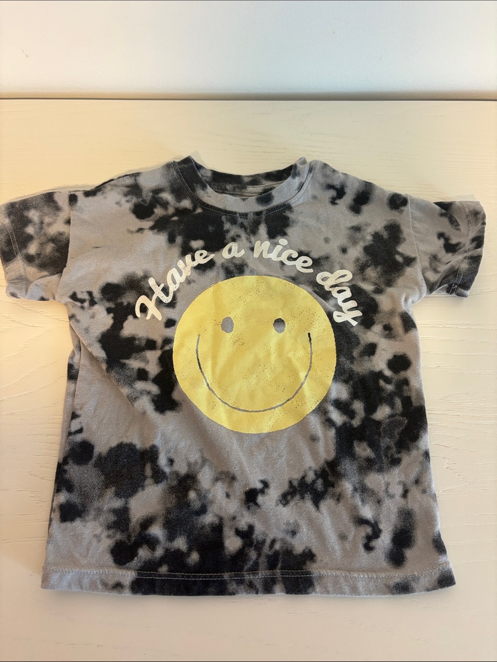 Have a Nice Day Tie-Dye Kids T-Shirt - Black & Yellow